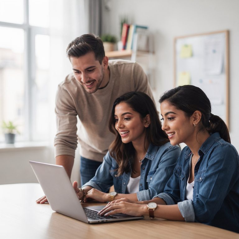 flux pro 2.0 fotografía corporativa realista y luminosa de un equipo de tres jóvenes adulto 0